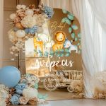 Ταμπέλα Διακοσμητική Βάπτισης με Σχέδιο Άγρια Ζωάκια