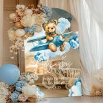 Ταμπέλα Καλωσορίσματος Βάπτισης με Σχέδιο Teddy On Air