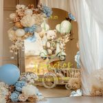 Πινακίδα Διακόσμησης Βάπτισης με Σχέδιο Vespa & Teddy