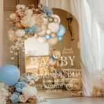 Διακοσμητική Ταμπέλα Βάπτισης με Σχέδιο Pastel Balloons