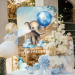 Ταμπέλα Καλωσορίσματος Βάπτισης με Σχέδιο Elephant In Clouds