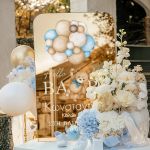 Διακοσμητική Ταμπέλα Βάπτισης με Σχέδιο Pastel Balloons