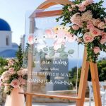 Πινακίδα Βάπτισης με Σχέδιο Cute Twin Elephants