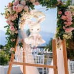 Ταμπέλα Καλωσορίσματος Βάπτισης με Σχέδιο Cute Bunny