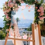 Διακοσμητική Ταμπέλα Βάπτισης με Σχέδιο Pink Floral