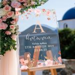 Διακοσμητική Ταμπέλα Βάπτισης με Σχέδιο Pink Floral
