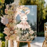 Ταμπέλα Καλωσορίσματος Βάπτισης με Σχέδιο Cute Bunny