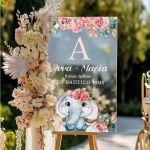 Ταμπέλα Διακοσμητική Βάπτισης με Σχέδιο Ελεφαντάκι