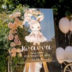 Ταμπέλα Καλωσορίσματος Βάπτισης με Σχέδιο Cute Bunny