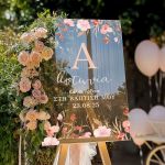 Διακοσμητική Ταμπέλα Βάπτισης με Σχέδιο Pink Floral