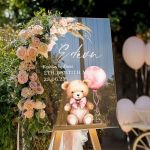 Διακοσμητική Ταμπέλα Βάπτισης με Σχέδιο Teddy Bear