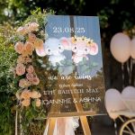 Πινακίδα Βάπτισης με Σχέδιο Cute Twin Elephants