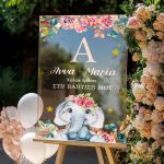 Ταμπέλα Διακοσμητική Βάπτισης με Σχέδιο Ελεφαντάκι