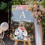 Ταμπέλα Διακοσμητική Βάπτισης με Σχέδιο Ελεφαντάκι