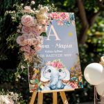 Ταμπέλα Διακοσμητική Βάπτισης με Σχέδιο Ελεφαντάκι