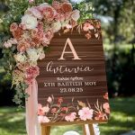 Διακοσμητική Ταμπέλα Βάπτισης με Σχέδιο Pink Floral