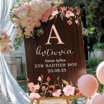 Διακοσμητική Ταμπέλα Βάπτισης με Σχέδιο Pink Floral