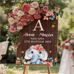 Διακοσμητική Πινακίδα Βάπτισης με Σχέδιο Ελεφαντάκι