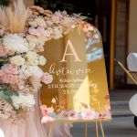 Διακοσμητική Επιγραφή Βάπτισης με Σχέδιο Pink Floral