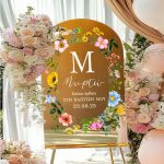 Ταμπέλα Διακοσμητική Βάπτισης με Σχέδιο Blooming