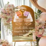 Ταμπέλα Υποδοχής Βάπτισης με Σχέδιο Sweet Little Ones