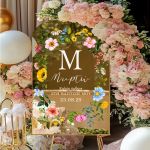 Ταμπέλα Διακοσμητική Βάπτισης με Σχέδιο Blooming