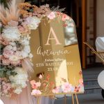 Διακοσμητική Επιγραφή Βάπτισης με Σχέδιο Pink Floral
