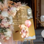 Διακοσμητική Επιγραφή Βάπτισης με Σχέδιο Teddy Bear