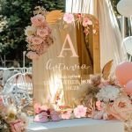 Διακοσμητική Επιγραφή Βάπτισης με Σχέδιο Pink Floral