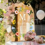 Ταμπέλα Διακοσμητική Βάπτισης με Σχέδιο Blooming