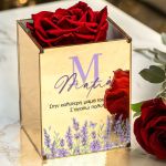 Σετ 2 Δώρα για Μαμά, Κόκκινο Forever Rose με Όνομα & Μπρελόκ