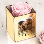Σετ 2 Δώρα για Μητέρα, Τριαντάφυλλο με Φωτογραφία & Μπρελόκ