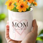 Σετ 2 Δώρα για Μητέρα, Κορνίζα με Φωτογραφίες & Γλαστράκι