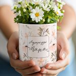 Προσωποποιημένο Σετ για Μαμά – Νεσεσέρ & Γλαστράκι με Όνομα