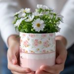Σετ 2 Κασπώ Προσωποποιημένα με Floral Design, Δώρο για Μαμά