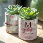 Σετ 2 Κασπώ Προσωποποιημένα με Floral Design, Δώρο για Μαμά