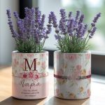 Σετ 2 Κασπώ Προσωποποιημένα με Floral Design, Δώρο για Μαμά