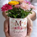 Σετ 2 Κασπώ Προσωποποιημένα με Floral Design, Δώρο για Μαμά