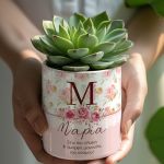 Σετ 2 Κασπώ Προσωποποιημένα με Floral Design, Δώρο για Μαμά