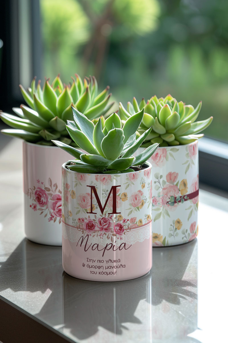 Σετ 3 Διακοσμητικά Κασπώ με Floral Design, Δώρα για Μητέρες