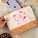 Κομψό Νεσεσέρ με Εκρού Ύφασμα & Φελλό, Δώρο για Μαμάδες