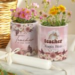 Σετ 2 Κασπώ με Floral & Λαμπάδα, Δώρο για την Δασκάλα