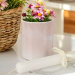 Ανοιξίατικο Κασπώ με Blooming Flowers & Λαμπάδα , Δώρο για Μαμά