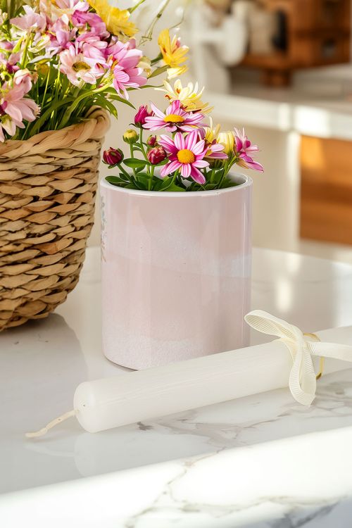 Ανοιξίατικο Κασπώ με Blooming Flowers & Λαμπάδα , Δώρο για Μαμά
