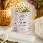 Ανοιξίατικο Κασπώ με Floral Patterns & Λαμπάδα , Δώρο για Νονά