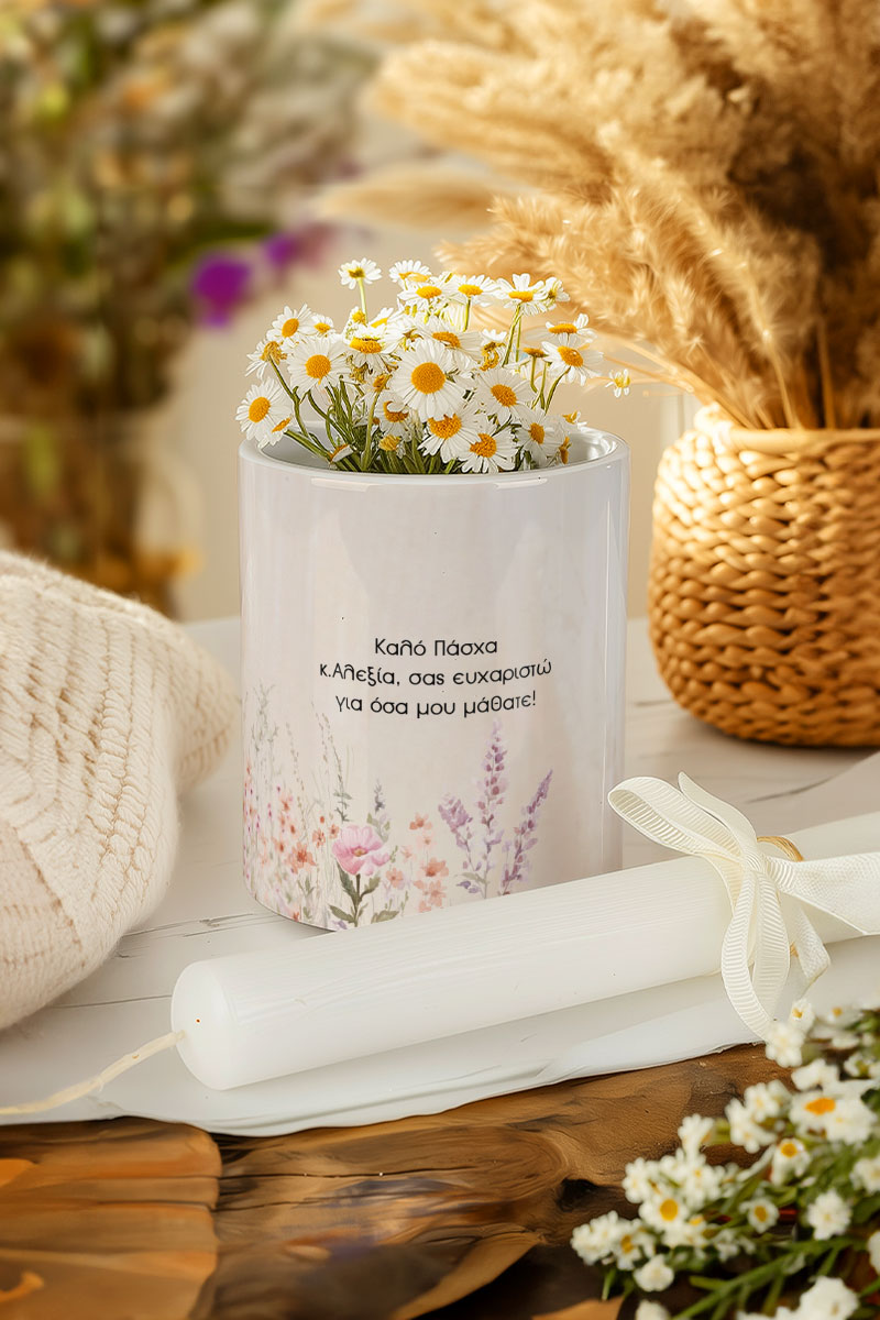 Κασπώ με Flower Design & Λαμπάδα, Δώρο για Δασκάλους