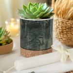 Διακοσμητικό Κασπώ με Green Marble & Λαμπάδα, Δώρο για τον Νονό