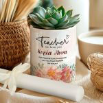 Διακόσμητικό Κασπώ με Flowers & Λαμπάδα, Δώρο για Δασκάλα