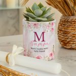 Κασπώ με Ροζ Τριαντάφυλλα & Λαμπάδα, Δώρο για την Νονά