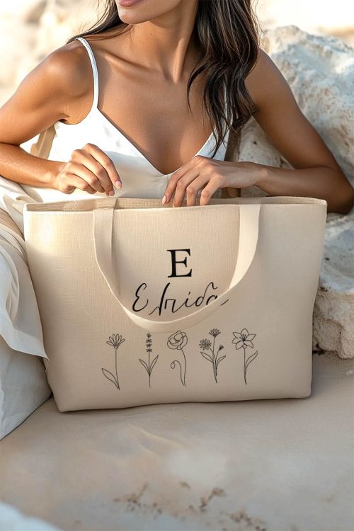 Tote Bag με Όνομα και Μονόγραμμα, Προσωποποιημένο Δώρο